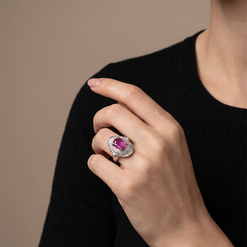 Bague 60 Bague Or blanc, Rubis et Diamants 58 Facettes 61600016