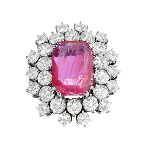 Bague 53 Bague en or blanc avec rubis de Birmanie et diamants 58 Facettes 61100139