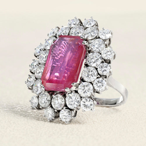 Bague 53 Bague Or blanc, Rubis de Birmanie et Diamants 58 Facettes 61100139