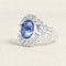 Bague 56 Bague Or blanc, Saphir de Ceylan et Diamants 58 Facettes 61A00017