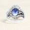 Bague 56 Bague Or blanc, Saphir de Ceylan et Diamants 58 Facettes 61A00017