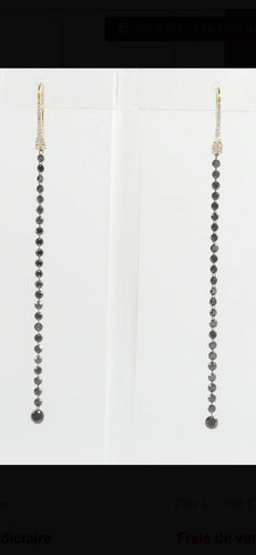 Pendentif Pendants d'oreille - diamants noirs et blancs en or jaune 18 cts 58 Facettes LP245