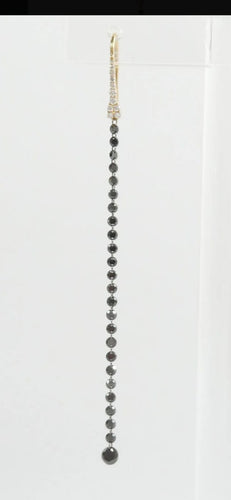 Pendentif Pendants d'oreille - diamants noirs et blancs en or jaune 18 cts 58 Facettes LP245