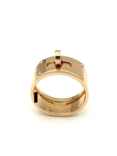 Hermès Kelly - Stor ring i 18K rosaguld og diamanter 