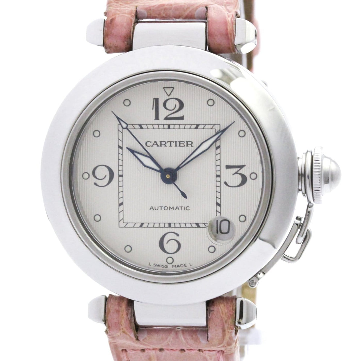 Cartier Pasha C SS Automatic Volume Cartier Pasha C 35mm Watch Salmon Grid Dial Stainless Steel  main image 2