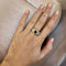 Bague Vintage - Bague chevalière en or jaune, saphir et diamants 58 Facettes RING - 010