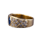 Bague Vintage - Bague chevalière en or jaune, saphir et diamants 58 Facettes RING - 010