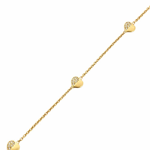 Herzarmband aus Gold und Zirkonia 58 Facettes BO/230081