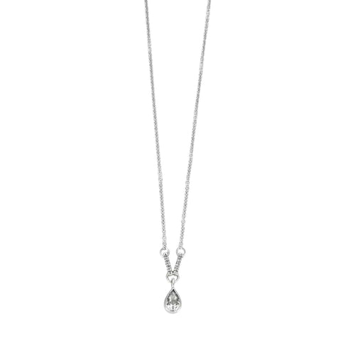 Colar com pendente em ouro branco e zircões 58 Facettes BO/230104/