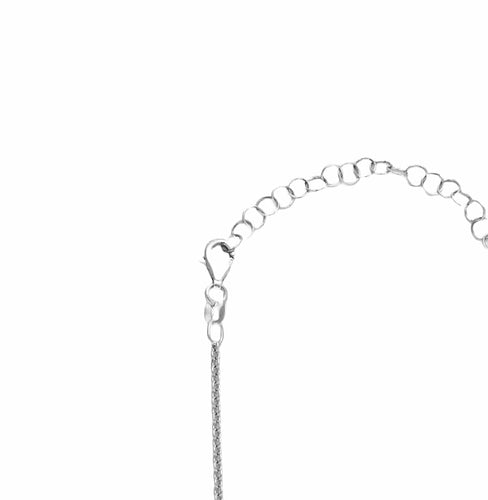 Colar com pendente em ouro branco e zircões 58 Facettes BO/230104/