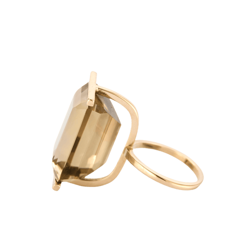 Bague 51 Bague vintage design en or jaune et citrine 58 Facettes BO/240008