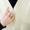 Bague 48 Bague jonc en or jaune et pierres de couleur 58 Facettes BO/240030/