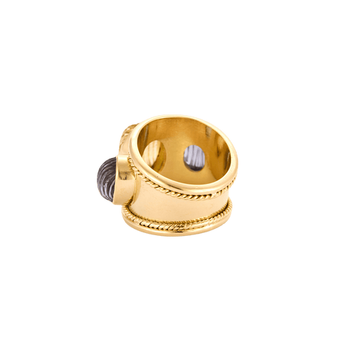 Bague 48 Bague jonc en or jaune et pierres de couleur 58 Facettes BO/240030/