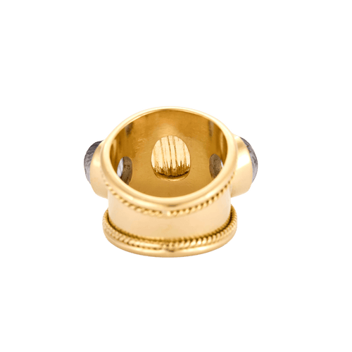 Bague 48 Bague jonc en or jaune et pierres de couleur 58 Facettes BO/240030/