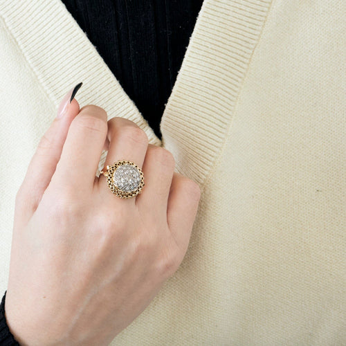 Bague 60 Bague ancienne en or jaune 18 carats et diamants 58 Facettes BO/240030