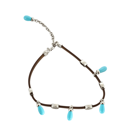 Bracelet Bracelet - Bracelet breloque en or blanc 750, diamants et turquoise 58 Facettes BO/240015/