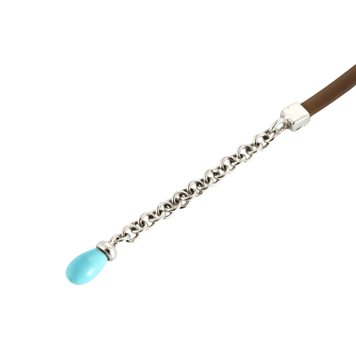 Bracelet Bracelet - Bracelet breloque en or blanc 750, diamants et turquoise 58 Facettes BO/240015/