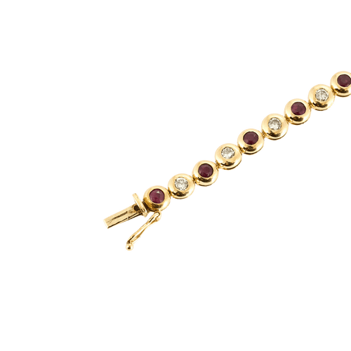 Bracelet Bracelet - Rivière en or jaune diamants et rubis 58 Facettes BO/250002