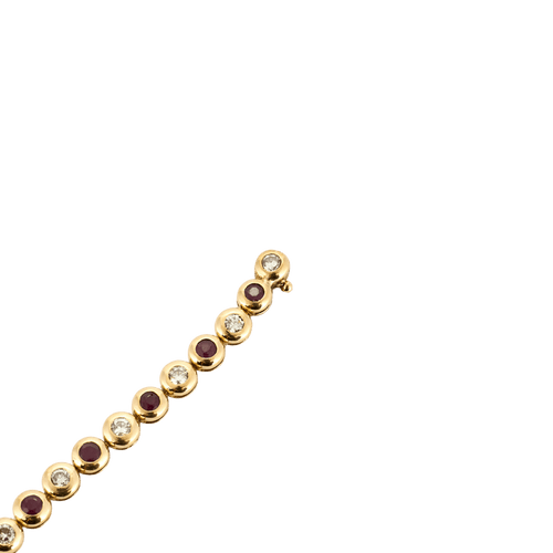 Bracelet Bracelet - Rivière en or jaune diamants et rubis 58 Facettes BO/250002