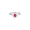 Bague 54 Bague en or blanc, rubis et diamants 58 Facettes BO/240045