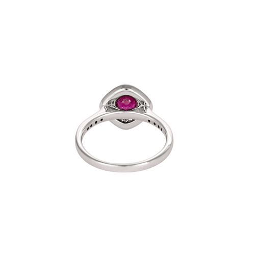 Bague 54 Bague en or blanc, rubis et diamants 58 Facettes BO/240045