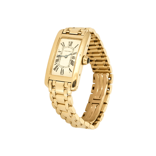 Montre Cartier Tank Américaine - Montre en or jaune 58 Facettes BO/250012