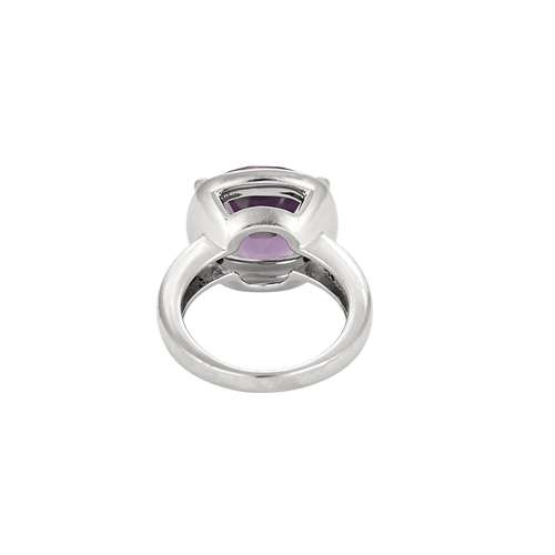 Bague 54 Poiray - Bague Fille Antique en or blanc diamants et améthyste 58 Facettes BO/250029
