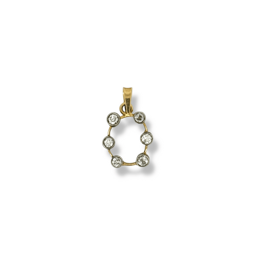 Pendentif Pendentif vintage en or jaune 18k et 6 diamants (0,50 ct) 58 Facettes