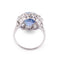 Bague Bague entourage en platine, saphir de Ceylan et diamants 58 Facettes 1