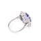 Bague Bague entourage en platine, saphir de Ceylan et diamants 58 Facettes 1
