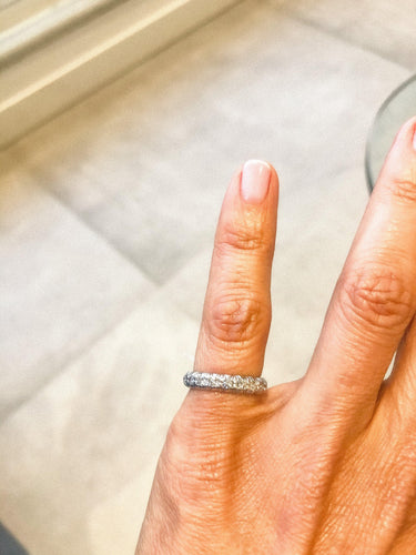 Bague Alliance - Bague en platine sertie de diamants 58 Facettes