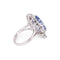 Bague Bague entourage en or et platine, saphir naturel et diamants 58 Facettes