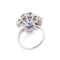 Bague Bague entourage en or et platine, saphir naturel et diamants 58 Facettes