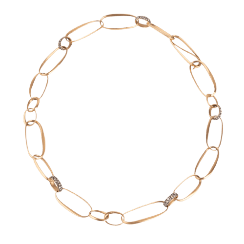 Brushed rose gold necklace from the house Pomellato collection Victoria