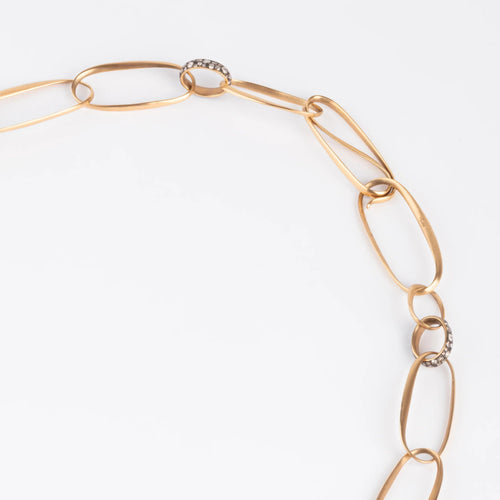 Collier Pomellato Victoria - Collier en or rose brossé et diamants cognac 58 Facettes