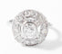 Bague Bague marguerite en or gris, platine et diamants 58 Facettes