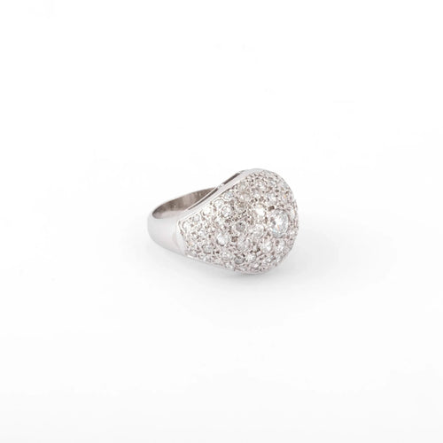 Bague Bague dôme en platine et diamants 58 Facettes