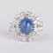Bague Bague cocktail en or gris, diamants et saphir cabochon 58 Facettes