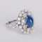 Bague Bague cocktail en or gris, diamants et saphir cabochon 58 Facettes