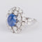 Bague Bague cocktail en or gris, diamants et saphir cabochon 58 Facettes