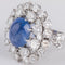 Bague Bague cocktail en or gris, diamants et saphir cabochon 58 Facettes