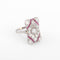 Bague Bague rectangulaire en platine, diamants et rubis 58 Facettes 1