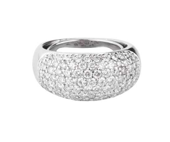 Bague Bague jonc en or gris pavée de diamants 58 Facettes 1