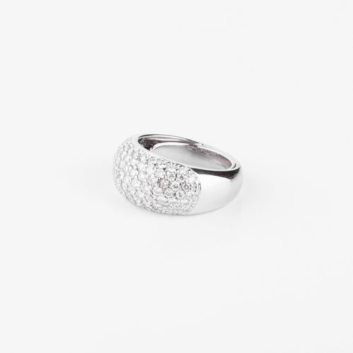 Bague Bague jonc en or gris pavée de diamants 58 Facettes 1