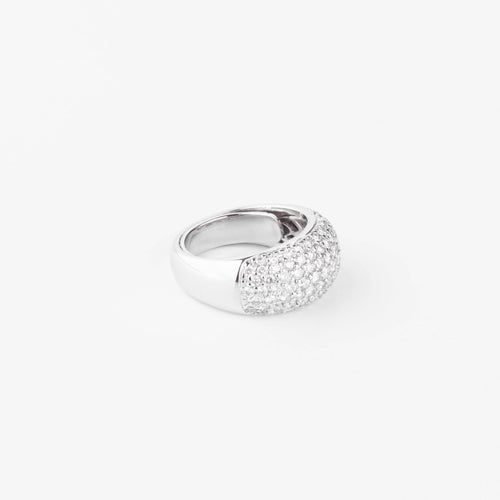 Bague Bague jonc en or gris pavée de diamants 58 Facettes 1