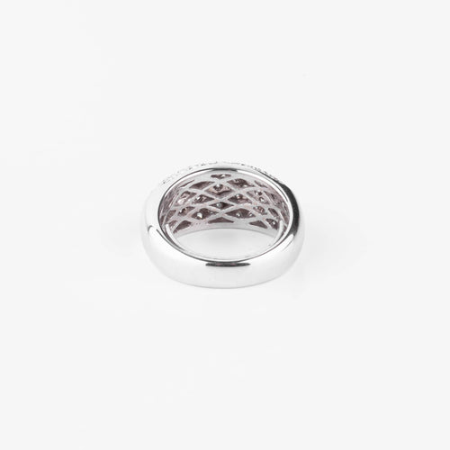 Bague Bague jonc en or gris pavée de diamants 58 Facettes 1