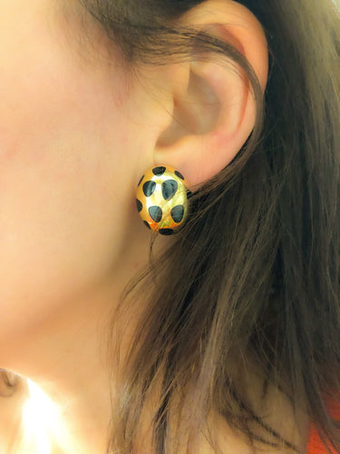 Boucles d'oreilles Angela Cummings pour Tiffany - Boucles d'oreilles en or jaune et jade noir 58 Facettes 1