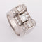 Bague Tank - Bague en or gris, platine et diamants 58 Facettes