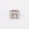 Bague Tank - Bague en or gris, platine et diamants 58 Facettes