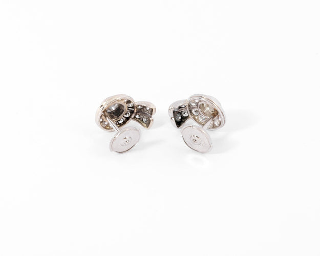 Boucles d'oreilles Boucles d'oreilles en platine, or gris et diamants 58 Facettes 1